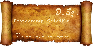Debreczenyi Szirén névjegykártya